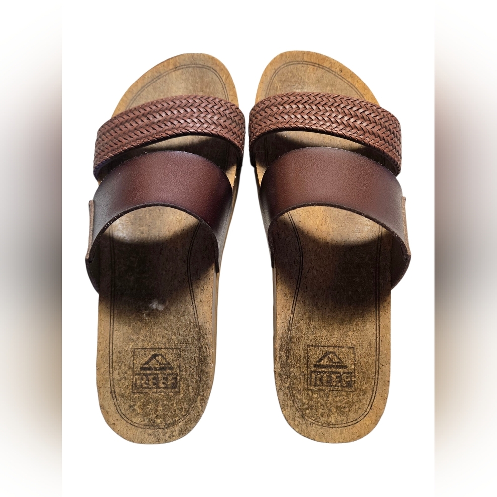 Reef Dark Brown Slide Braid Sandals Size 7